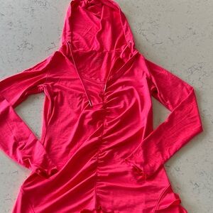 Women’s Calvin Klein Hot Pink Hooded Performance Top
